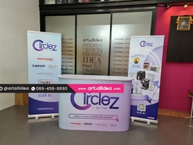 ชุดออกบูธ เซทออกบูธ บูทพับได้ บูธสำเร็จรูป ป้ายออกบูธ อุปกรณ์ออกบ